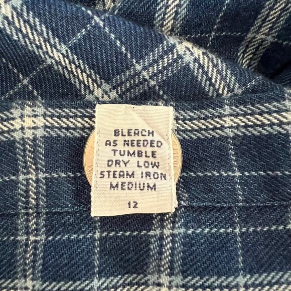 Vintage Ralph Lauren Blaire Flannel Shirt Blue Plaid Size Extra Large Utility - Picture 7 of 7